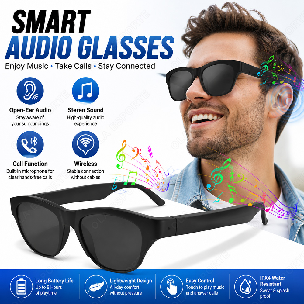 نظارات صوتية ذكية بتقنية بلوتو - مراجعة Audio Music Arabic وسعره
