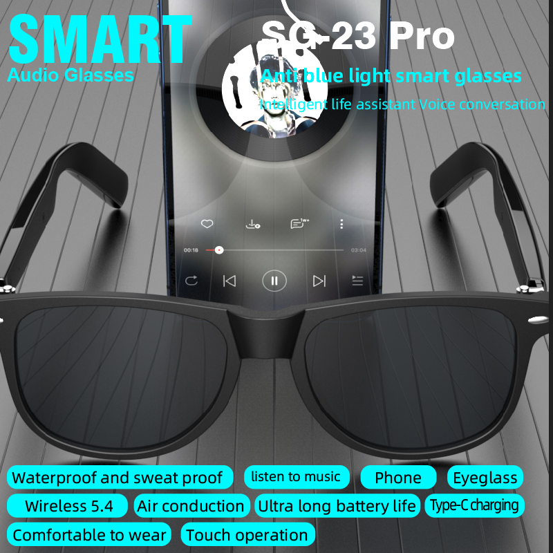 نظارات SG‑23 Pro الذكية للصوت، - مراجعة Audio Music Arabic وسعره